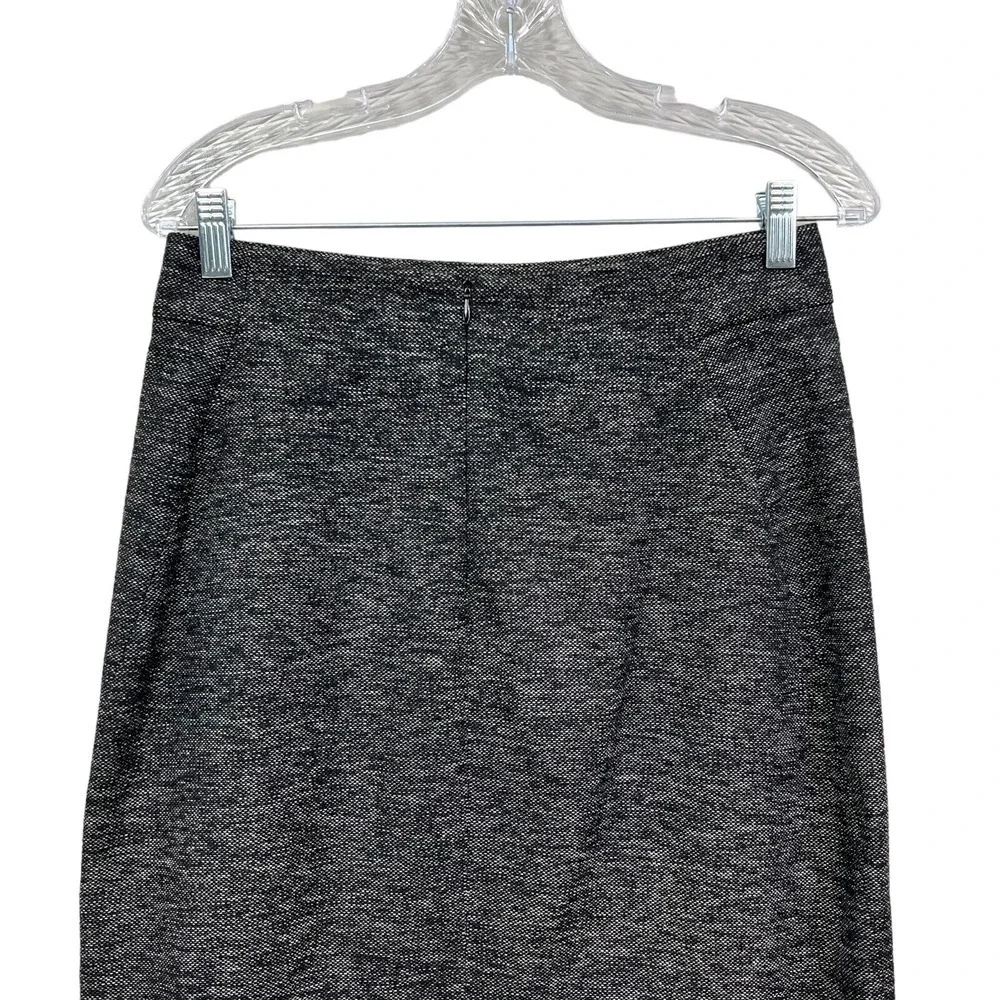 Theory Womens Pencil Skirt Flat Front Vented Zip Heathered Black White Size 8*